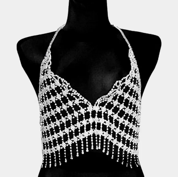 Rhinestone Sequin Bra and Underwear